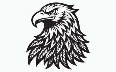 Eagle head mascot isolated on white background 