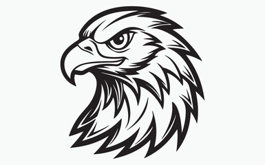 Eagle head mascot isolated on white background 