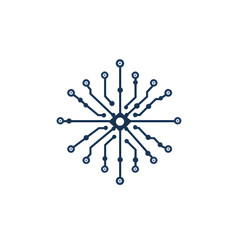 Modern Minimal Icon of Circuit Board on White Background