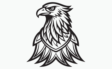 Eagle head mascot isolated on white background 