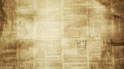 Fototapeta premium Vintage Newspaper Background with Faded Text and Historical Feel
