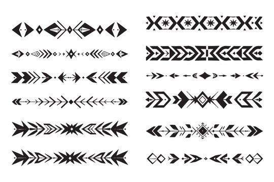 Geometric dividers designed with symmetry and repeating shapes like triangles or diamonds are perfect for modern layouts or contemporary designs emphasizing balance.