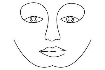 Eyes continuous one line drawing of outline simple  vector icon