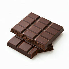 Fototapeta premium dark chocolate bar on white background close up food photography