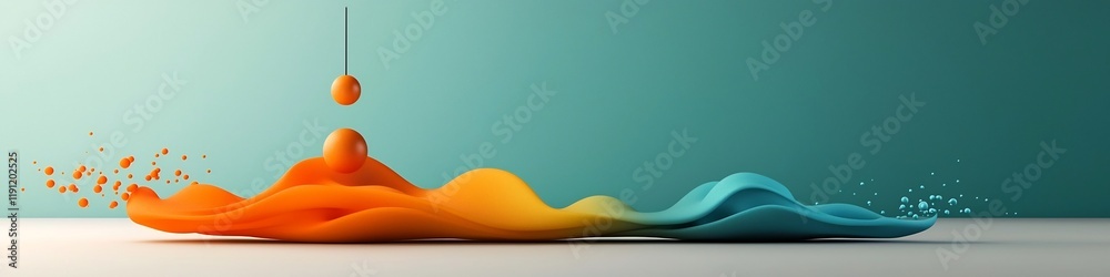 Poster mesmerizing animation showcasing the dynamic oscillation of a pendulum creating captivating waves of
