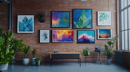 Portfolio mockup presentation with interactive features, showcasing multiple creative works