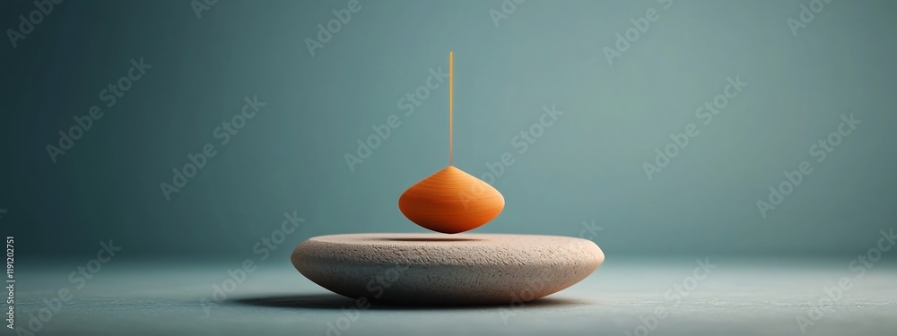 Poster minimalist 3d rendered animation showcasing a pendulum oscillating at various frequencies creating a