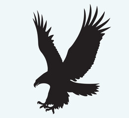 Eagle black silhouette art