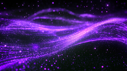 background purple glowing waves with futuristic particle