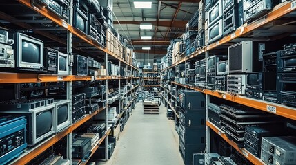 Vintage Electronics Warehouse Full of Old TVs and Audio Equipment