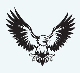 Eagle black silhouette art