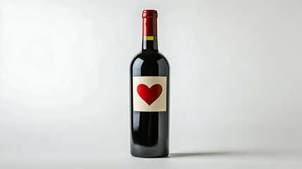 Romantic Heart-Shaped Red Wine Bottle