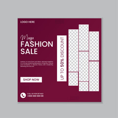 Special offer fashion sale social media post template
