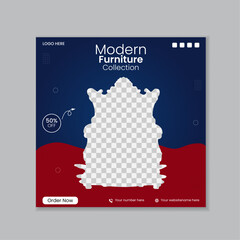 Business social media post square flyer furniture sale banner template