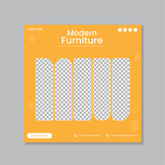 Business social media post square flyer furniture sale banner template