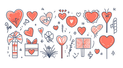 Heart-Shaped Valentine's Day Decor Design Elements