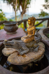 Inside a Buddhist temple in Phuket Thailand