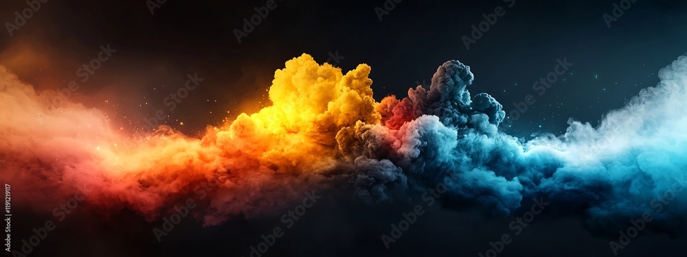 Poster visually striking digital depicting the dynamic and multicolored representation of the electromagnet