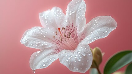Fototapeta premium Close-up of a delicate flower with water droplets.