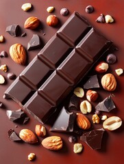Dark Chocolate Bar and Assorted Nuts