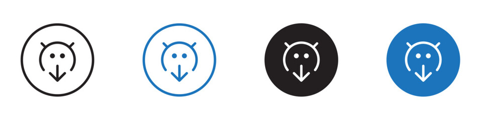 Android download icon Flat line symbol