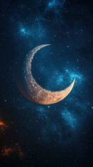 Fototapeta premium A Mesmerizing Ramadan Smartphone Wallpaper Featuring The Crescent Moon And Stars