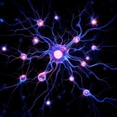  "Microscopic View of Neurons with Neural Activity"