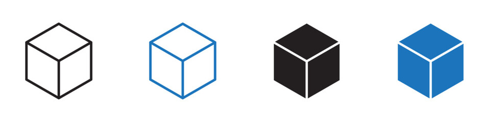 Box icon Flat line symbol