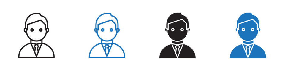 Businessman icon Flat line symbol