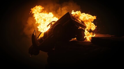 Obraz premium fire in the fireplace