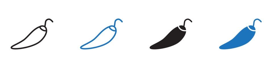 Chilli icon Flat line symbol