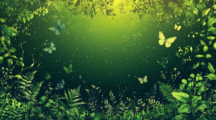 Hand drawn environmental awareness template featuring endangered species and lush greenery for educational and conservation purposes