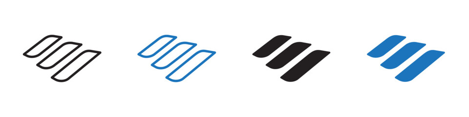 Euro wings icon Flat line symbol