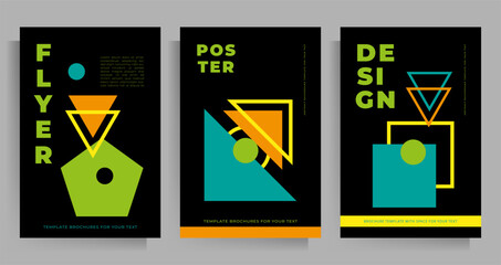 Cover design for brochure, booklet, book, poster, flyer. Set of vector geometric patterns. 