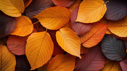 Golden and Orange Autumn Leaves Background