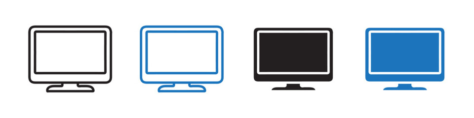 monitor icon Flat line symbol