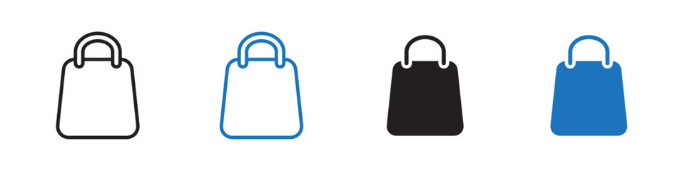 shopping bag icon Flat line symbol
