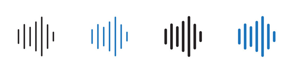 Sound waves icon Flat line symbol