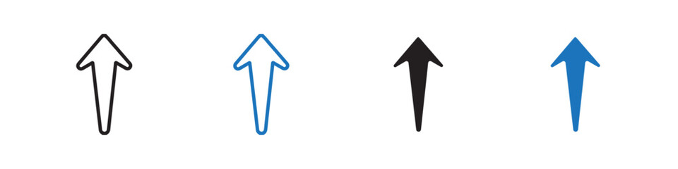 up arrow icon Flat line symbol