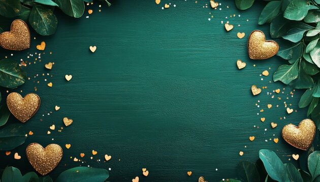 Lush green valentine's celebration heartfelt card design nature-inspired elegant environment artistic viewpoint