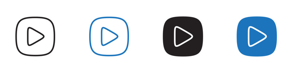 Video play icon Flat line symbol