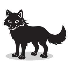 Wolves silhouettes and icons. Black flat color simple elegant white background Wolves animal vector art and illustration.