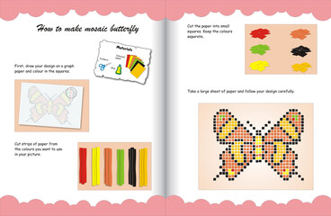 Obraz premium Step-by-step butterfly drawing worksheet. A creative guide teaching the art of drawing and coloring a beautiful butterfly, perfect for kids. Inspire your creativity with this image.