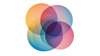 Abstract overlapping circle graphic transparent background