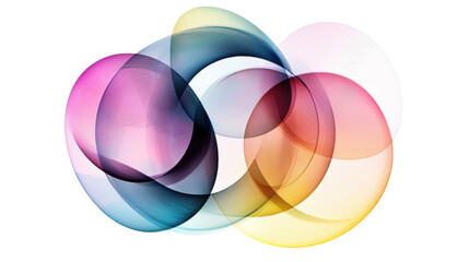 Abstract overlapping circle graphic transparent background