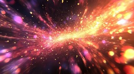 Fototapeta premium Cosmic Explosion of Colorful Light and Stars