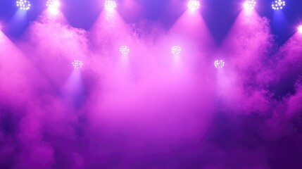 Fototapeta premium Purple Stage Lighting With Smoke Effect