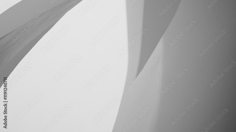 Wall mural Abstract grayscale curves, outdoor, bright background, design