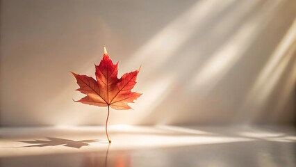 Vibrant red maple leaf