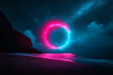 Observatory dome illuminated under a vivid galaxy with vibrant colors and celestial scenery